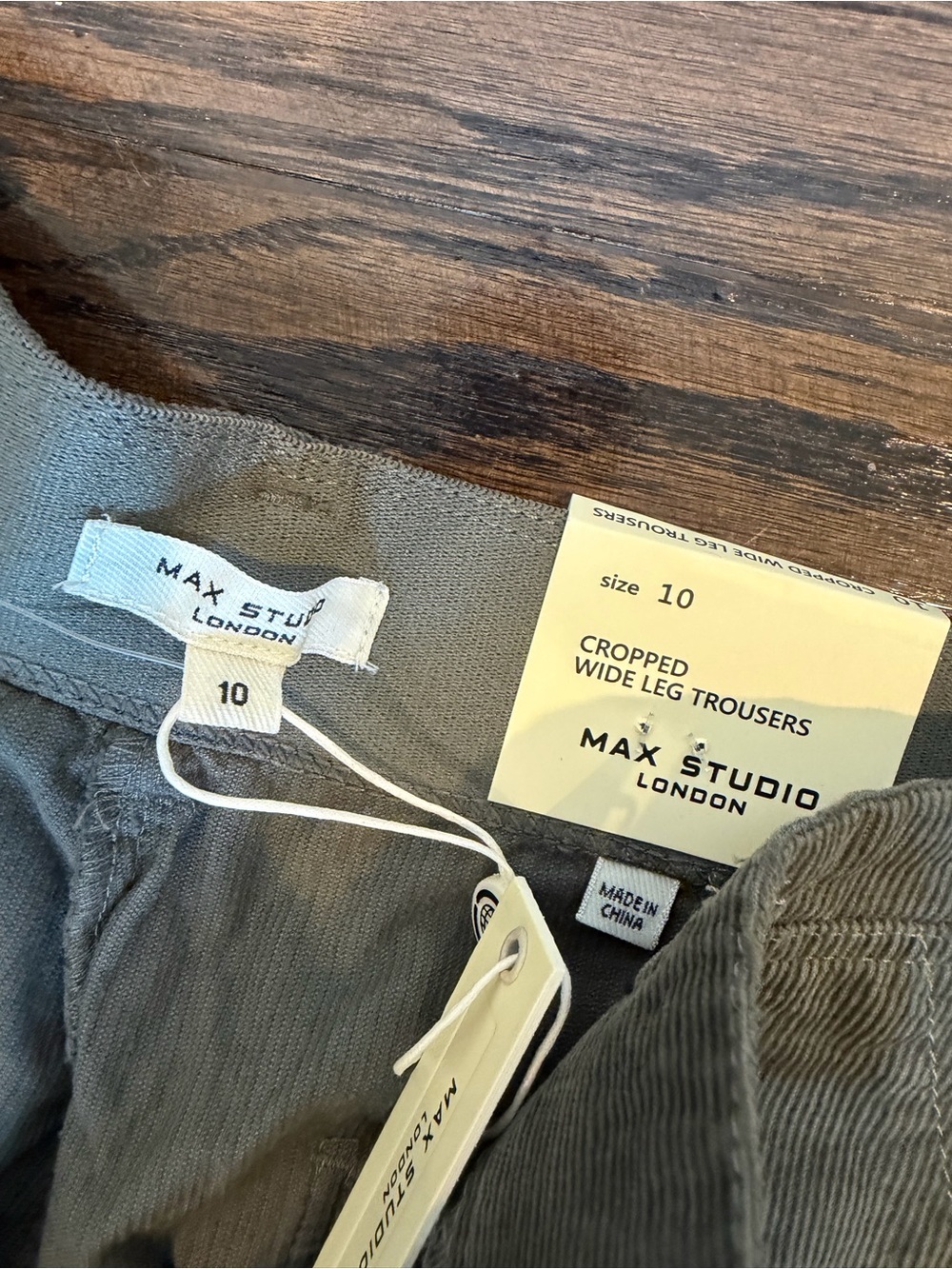 Max Studio Olive Green Corduroy Wide-Leg Pants - Picture 4 of 5